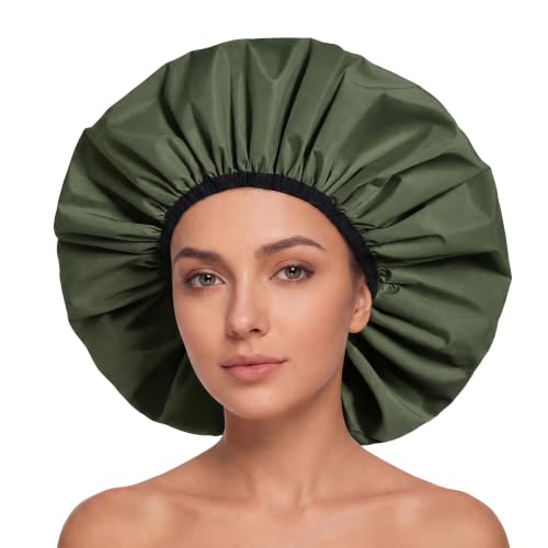Edoneery Extra Large Reusable Waterproof Shower Cap for Women