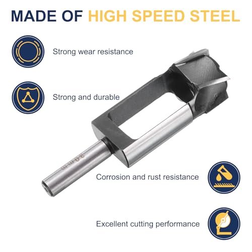 Image of HARFINGTON Wood Tenon Dowel Plug Cutter 30mm Metric Tenon Dowel Cutting Tools Drill Bit High Speed Steel Wood Plug Dowel Cutter with Round Shank for Woodworking Furniture Making