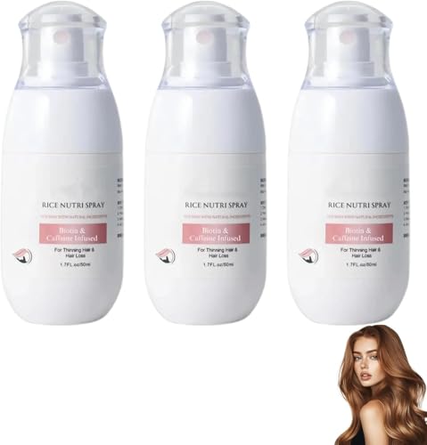 Spray de Agua de Arroz para el Crecimiento Capilar, un spray anticaída, se absorbe rápidamente, no es graso y estimula los folículos pilosos. Apto para cuero cabelludo debilitado