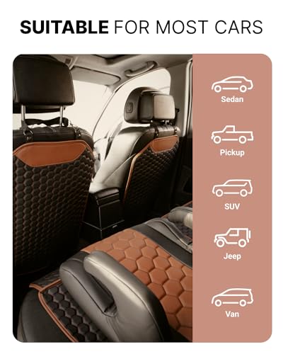 Image of Owleys Set Seat Back Organizer & Car Seat Protector Hexy Waterproof & Non-Slip Protector for Child Car Cushion for Leather and Fabric Seats (Hexy Set 2)