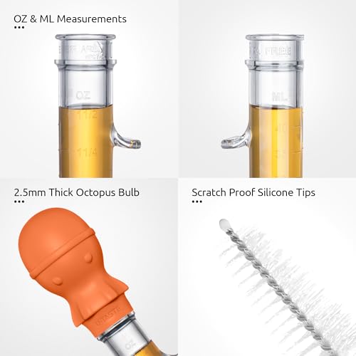Image of U-Taste Turkey Baster for Cooking, Large Basting Bulb with Brush, Orange