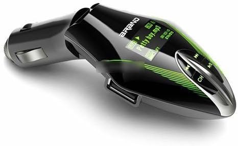 RioRand LCD Car Kit MP3 Player Wireless Remote FM Radio Transmitter Modulator with USB/SD/MMC Slot LCD Remote for Mobile Phones - Green
