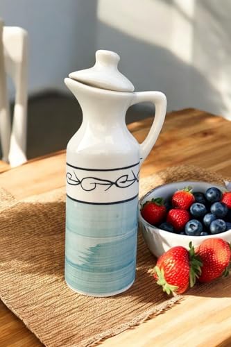 Image of MALAIKAH Ceramic Oil Dispenser Sea Blue Pack of 4 for Kitchen, Dining, Gifting, Home & Kitchen Decor