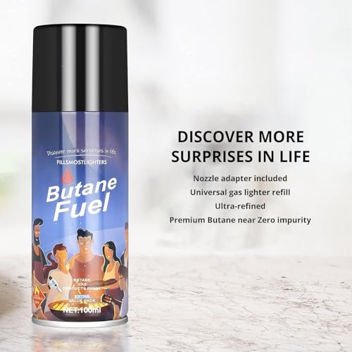 image for KinetiFire Premium Butane Refill with 0 Impurities, Premium Quality Bu