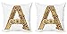 ABAKUHAUS Carta a Set de 2 Fundas para Cojín, Steampunk Capital, con Estampado en Ambos Lados con Cremallera, 60 cm x 60 cm, Sand Brown