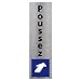 Sticker de Porte Poussez vertical - Aspect Aluminium Brossé - Dimensions 170 x 50 mm