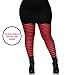 Leg Avenue Women's Nylon Striped Tights, Black/Red, One Size