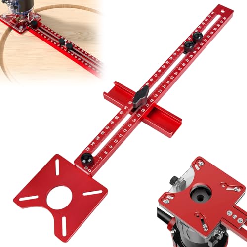 4-in-1 Verstellbarer Fräszirkel für Oberfräse –Radius 90–610 mm, Aluminium Multifunktionale Frässchablone Oberfräse Zubehör, Planfräsvorrichtung & Fräsrillenhalterung, kompatibel mit Makita