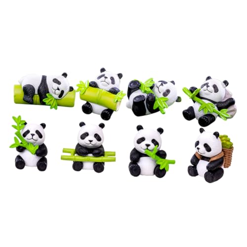 Figurines de panda miniatures x8 pour décoration de jardin et gâteaux