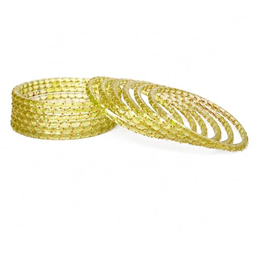 Image of Raindrop Crystal Glass Bangles, Pack of 12