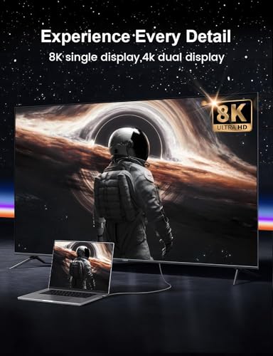 Image of XAOSUN USB 4 Cable for Thunderbolt 4, Right Angle 90 Degree, 240W USB C to USB C with 40Gbps Data, 8K@60Hz Display, 2ft / 0.6m for Thunderbolt MacBook Docks eGPU Hub