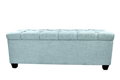 Mjl Furniture Designs Sole Secret Tufted Ottoman, Bedroom Entryway Bench With Shoe Storage Slots, Stores Up To 36 Pairs, Large, Sea Mist Green #TOP1