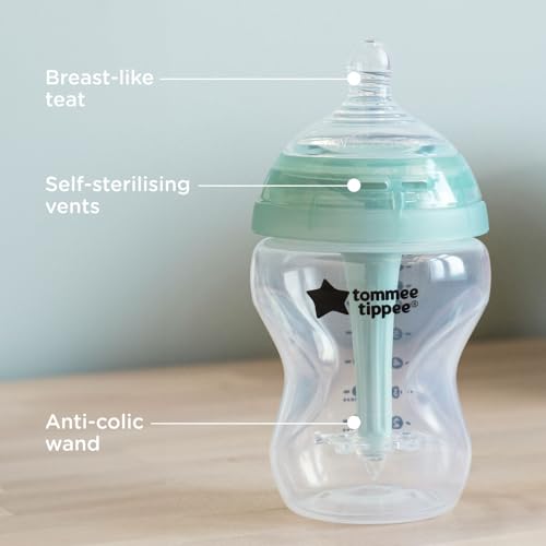 Tommee Tippee Advanced Anti-Colic Baby Bottles for 0m+, Pack of 6 260ml Baby Bottles - Image 2