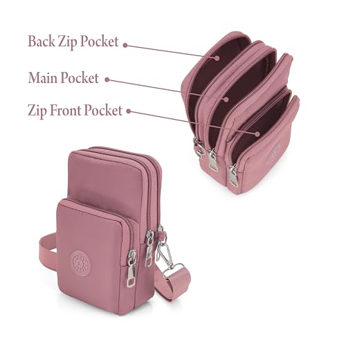 Image of JI Crossbody Phone Bag for Women Mini Wallet Bags with Adjustable Shoulder Strap Wallet Clutch Bag for Girls Zipper Phone Pouch Handbag