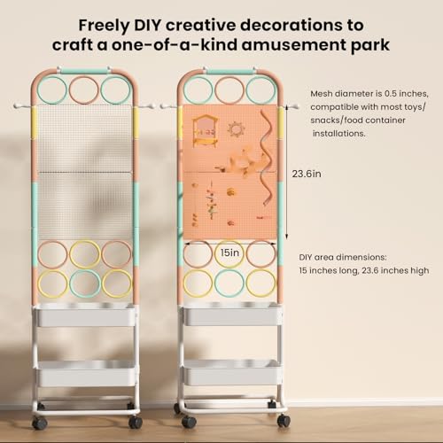 Large Bird Playground, Parrot Perch Stand with Toys DIY Zone, Wheels, Toilet, Storage Space, Bird Stands for Inside Play Gym Stand for Parakeet Conure Cockatiel Lovebird Budgie African Greys