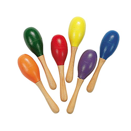 Wooden Painted Maracas - 12 Pieces - Educational And Learning Activities For Kids