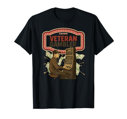 Vêtements drôles pour amateurs de casino vétéran joueur humour T-Shirt