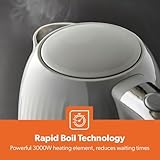 GEEPAS 1.7L Kettle & 2 Slice Toaster Kitchen Combo Set | 3000W Rapid Boil Cordless Kettle Auto Shut-Off | 1750W Toastie Machine 6 Browning Level Removable Crumb Tray Cord Storage | 2 Yr Warranty Grey - Image 6