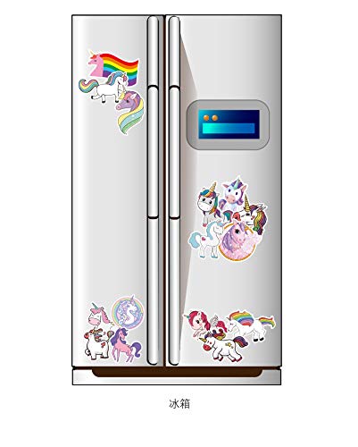CHNLML Cool Sticker 50pcs Random Music Film Vinyl Skateboard Guitar Travel Case Sticker Door Laptop Luggage Car Bike Bicycle Stickers(Not Random) (Cute Unicorn) - Thumbnail 4