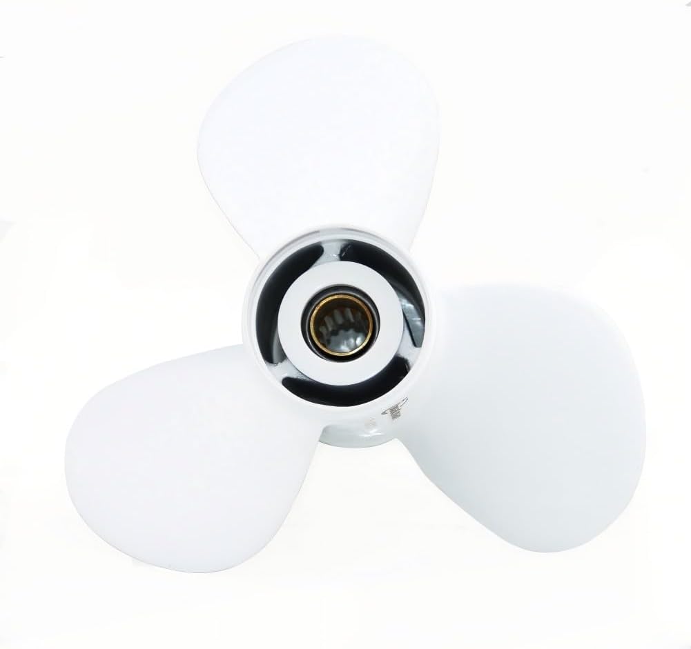 Outboard Propeller 11x15-G, 13 Spline Tooth Design for Yamaha T25 F30 F40 F50 F60 40 48 50 55 60 HP Engines, OEM 69W-45943-00-EL 69W-45943-00-00, 11x15 Pitch Aluminum Boat Motor Prop, RH