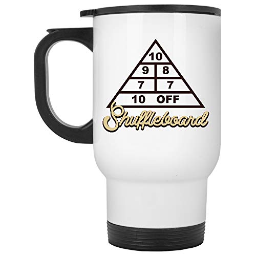Floor Ground Or Deck Shuffleboard White Travel Mug 14oz