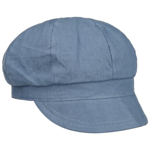 Lipodo Leinen Wendecap Zweifarbige Mütze Unifarbene Baker-Boy Mütze 100% Baumwolle Damen Frühjahr Sommer blau S (55-56 cm)