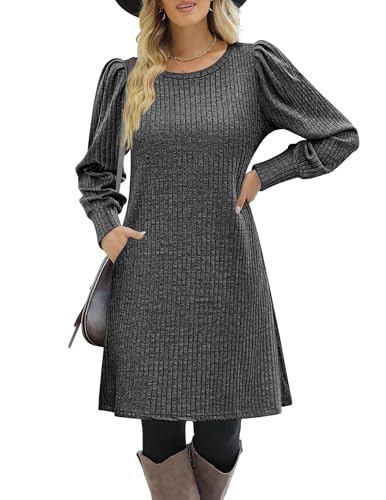 Image of Zeagoo Women Fall Winter Dress Knitted Pullover Dresses