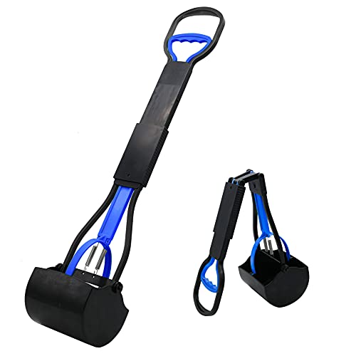 Living Express Pooper Scooper for Large Dogs-Long Handle Dog Poop Scooper for Grass, Premium Material, 28   Not Easy to Break (Blue)