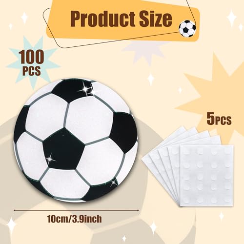Image of Glitter Soccer Cutouts for 2026 World Cup Decors- 100Pcs Sport Ball DIY Paper Cuts Party Decorations Soccer Shape Cutout Bulletin Board for Sports Theme Back to School Party Classroom Game Day Wall