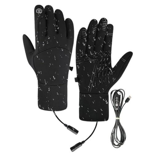 Guantes térmicos USB para mujeres y hombres, guantes de calefacción eléctrica, 1 par de guantes cálidos y transpirables para pantalla táctil de invierno, para esquí, ciclismo, senderismo, viajes