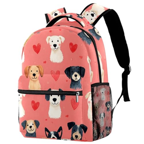 Sac à dos d'école multicolore avec porte-bouteille et motif lapin pour filles et garçons