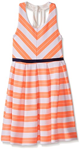 ZUNIE Girls' Textured Knit Skater Dress with Open Back