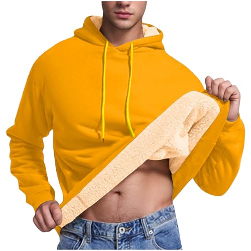 XUNRYAN Hoodies for Men Heavyweight Fleece Sweatshirt Thick Pullover Warm Hooded Sherpa Jackets Long Sleeve Shirts Outerwear2