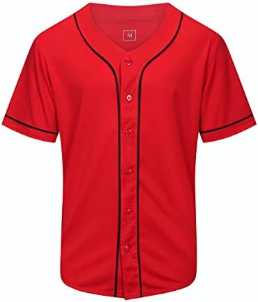 KUAIPAO Blank Baseball Jersey,Short Sleeve Plain