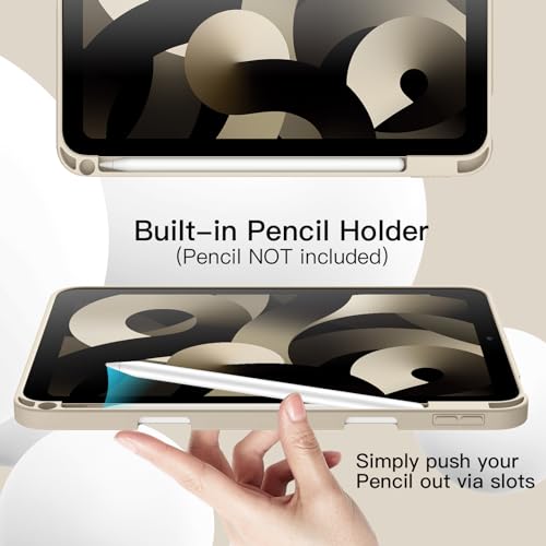 Image of JETech Cover Case for iPad Air 11-Inch M4 /M3 /M2 (2026 /2025 /2024), iPad Air 5 /4 (2022 /2020 5th /4th Generation 10.9-Inch) with Pencil Holder, Slim Tablet Cover with Soft TPU Back (Starlight)