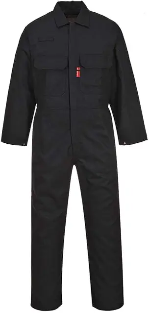 Men's Insulated FR Coverall - Black Large, Protective Workwear Overalls