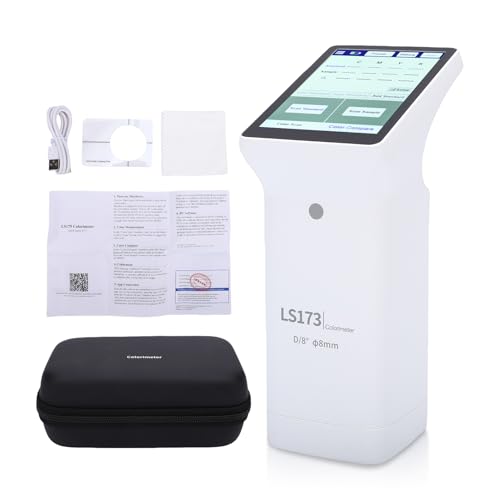 Naroote Colorímetro Portátil, Dispositivo de Medición de Color con Apertura de 8 Mm con Pantalla Táctil de 3,5 Pulgadas, Tarjetas de Color Electrónicas Integradas y Detección de Control de Calidad,
