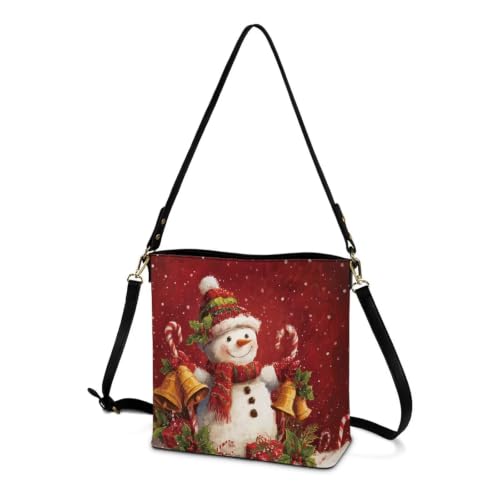 Image of HUGS IDEA Boho Bags for Women Leather Handbag Shoulder Bucket Crossbody Purse