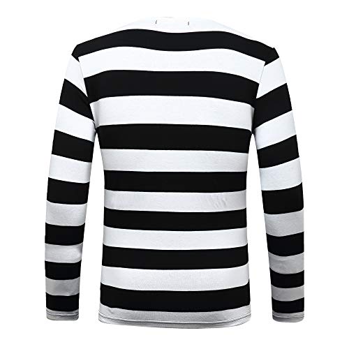 OThread & Co. Men's Long Sleeve Striped T-Shirt Basic Crew Neck Shirts4