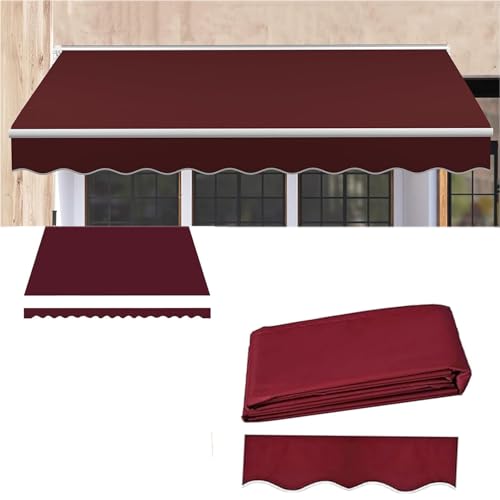 Cubierta de repuesto para toldo de patio de 4,5 x 2,5 m, color rojo, protección UV, impermeable, 280 g/m², para exteriores y jardines