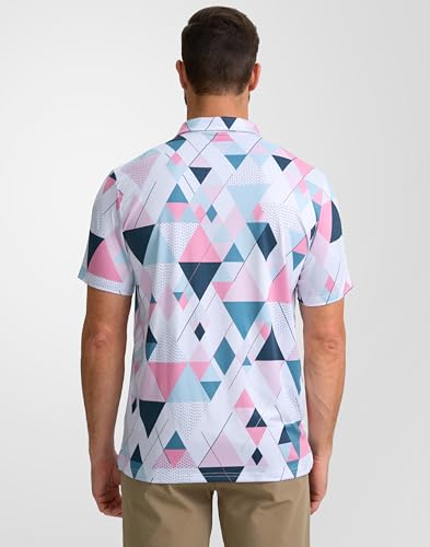 Image of Obla Mens Golf Polo Shirts Short Sleeve Dry Fit Performance Moisture Wicking Casual Print Collared Golf Shirts for Men