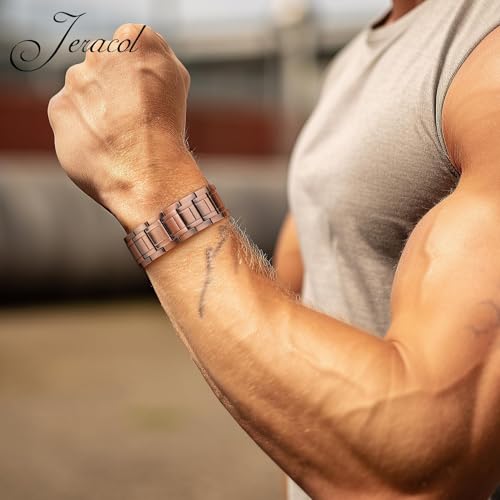 Jeracol Copper Bracelets for Men,3X Magnetic Bracelets Men with Ultra Strength Magnets,Adjustable Size&Jewelry Gift Box