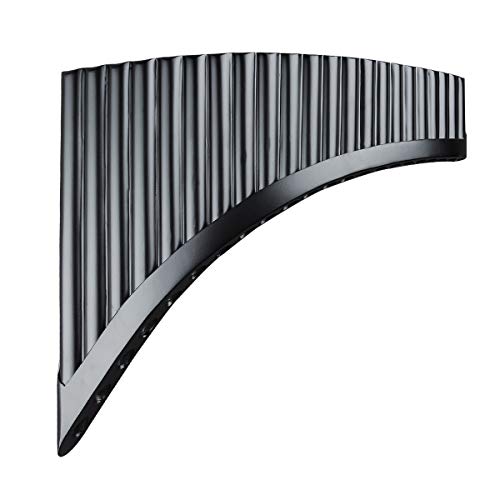 22 Pipes G Key Professional Black Pan Flute Chinese Traditional Musical Instrument Pan Pipes Easy To Learn With Exquisite Brown Pan Pipes Flute And Black Leather Bag (Right-Hand Pan Flute With Box) #TOP3