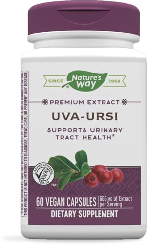 Nature's Way Premium extract Uva Ursi - 666 mg per 2-Capsule Serving – Supports Urinary Tract Health* - Herbal Dietary Supplement - Gluten Free - 60 Vegan Capsules