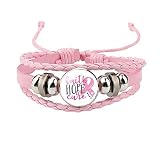 Xmiral Sensibilisation au cancer du sein Soins mignons autour du sein Accessoires Bracelet en cuir fait main Femmes Choix Choix Cristaux