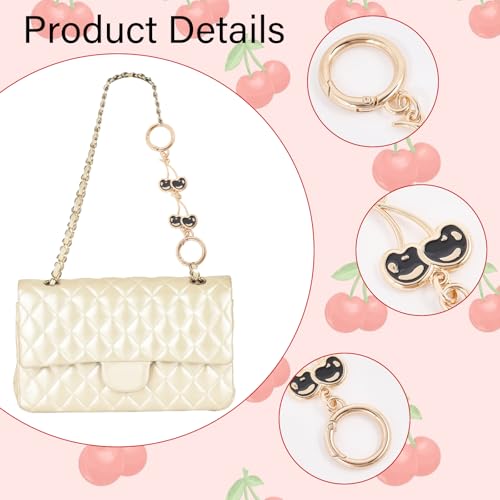 CHGCRAFT 2Pcs Cherry Link Purse Strap Extender Alloy Bag Chain Handbag Strap Pendant Charms Clutch Strap Extension with Buckle for Handbags Purse Shoulder Bag Making Supplies - Image 4