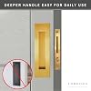 Recessed Finger Flush Pulls with Edge Pull -Sliding Closet Door Handles Hardware Suitable for Pocket Door,Closet Door,Sliding Doors, Barn Door Handle (Gold, 6Inch)