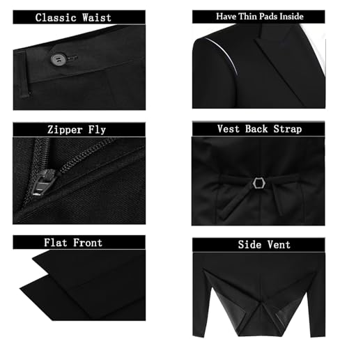 Mens Suit 3 Piece Slim Fit Wedding Business Suits for Men Three Piece Formal Peak Lapel Suit Set Elegant4