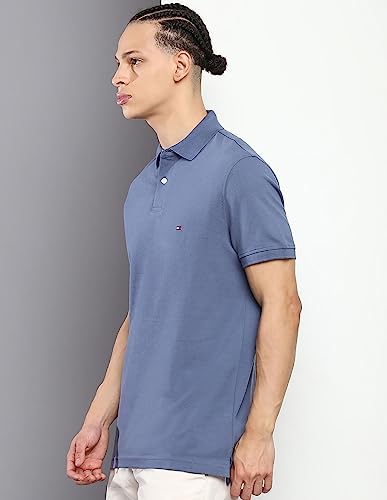 Image of Tommy Hilfiger Solid Regular fit Cotton Polo t-Shirt