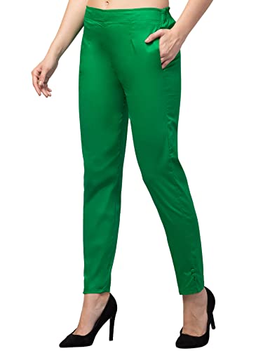 Image of Qute Women's Regular Fit Cotton Blend Casual Trousers (Pack of 1)